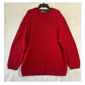Chaps Ralph Lauren Red Cable Knit Sweater XL Mens Preppy Office